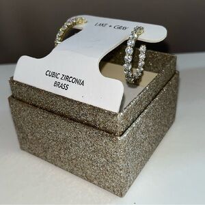 Gold Cubic Zirconia Hoop Earrings